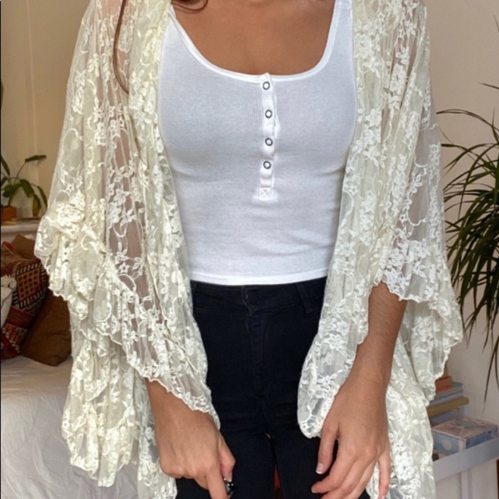 Free People Lace Kimono